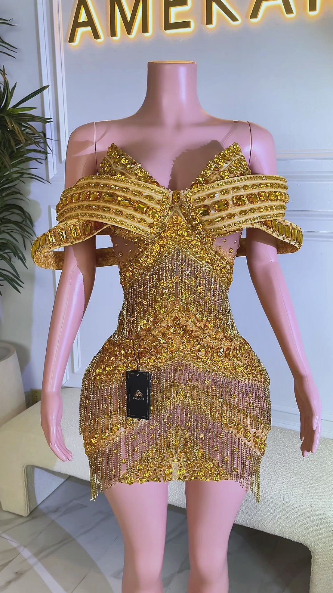 Tarania Gold Dress (Ready To Ship)