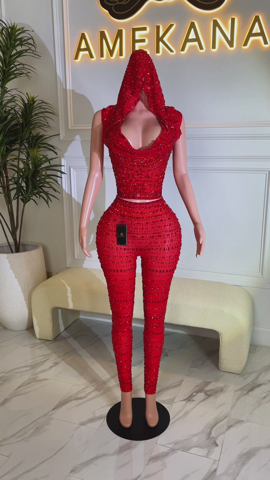 Indira Red Pant Set (Ready To Ship)
