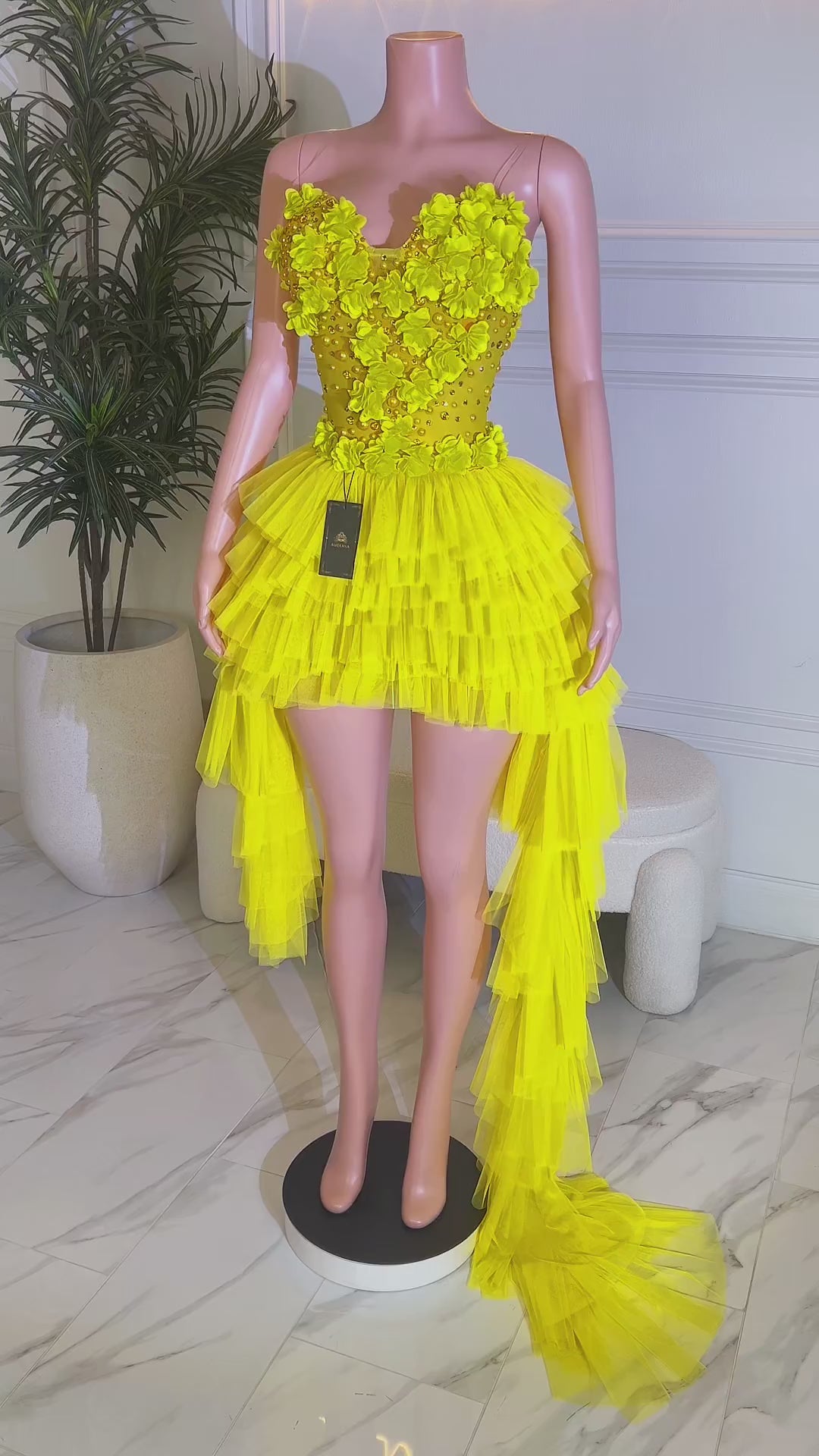 Ali Tulle Yellow Dress (Ready To Ship)
