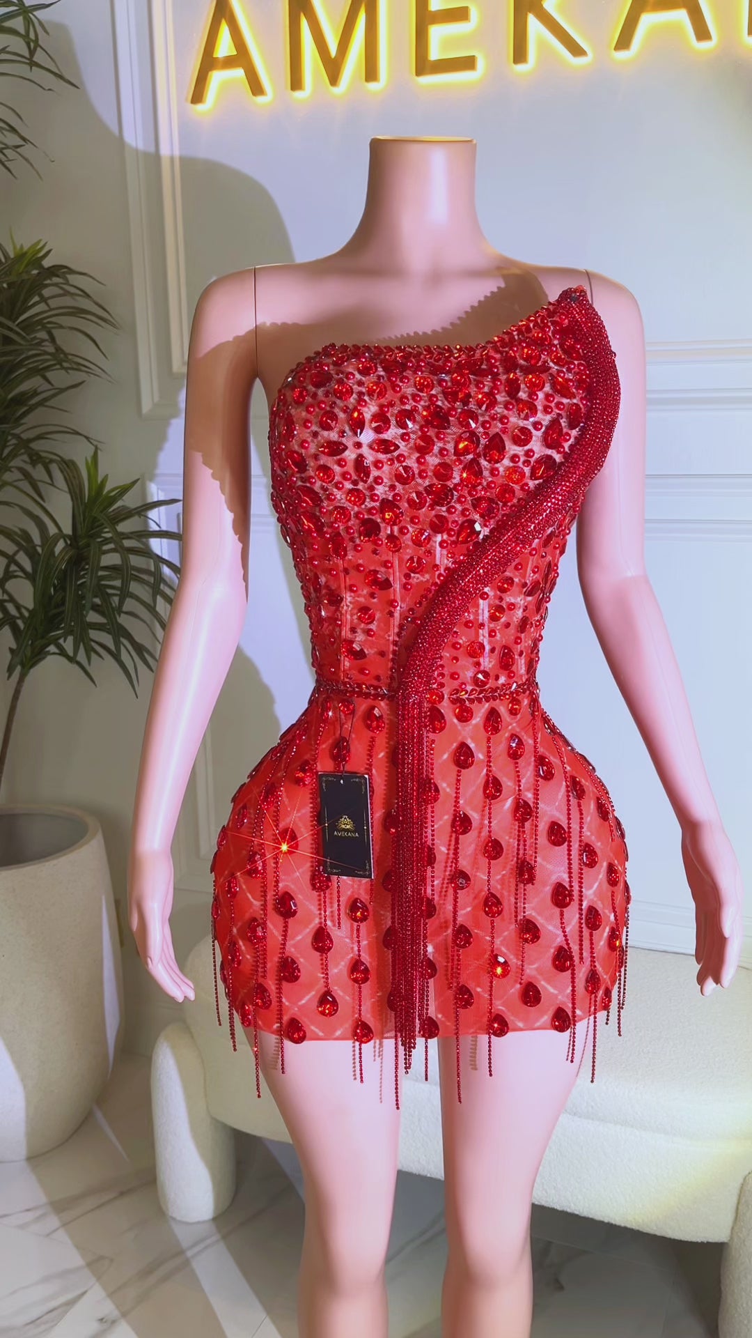 Rory Red Mini Dress (Ready To Ship)