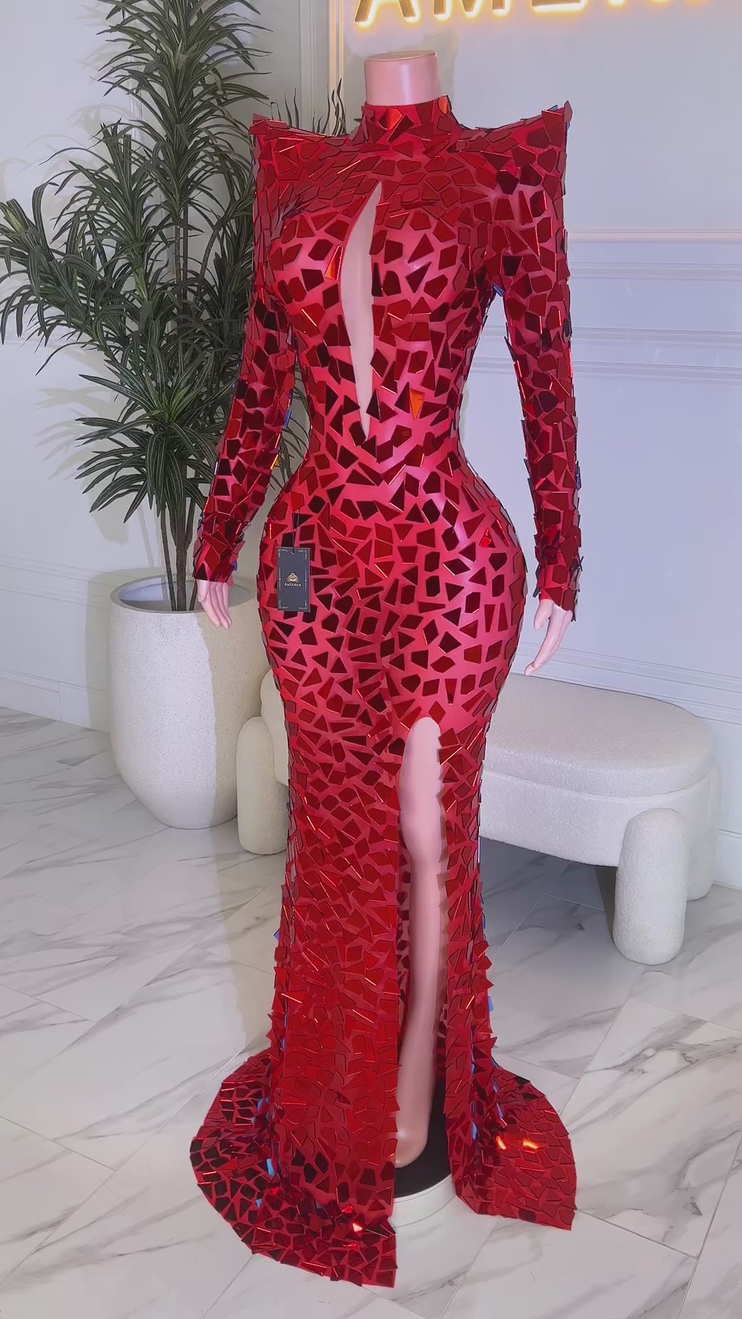 Zola Red Mirror Dress (Ready To Ship)