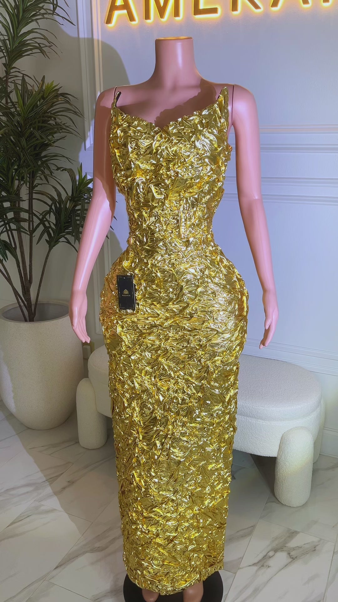 Molten Gold Maxi Dress (Ready To Ship)