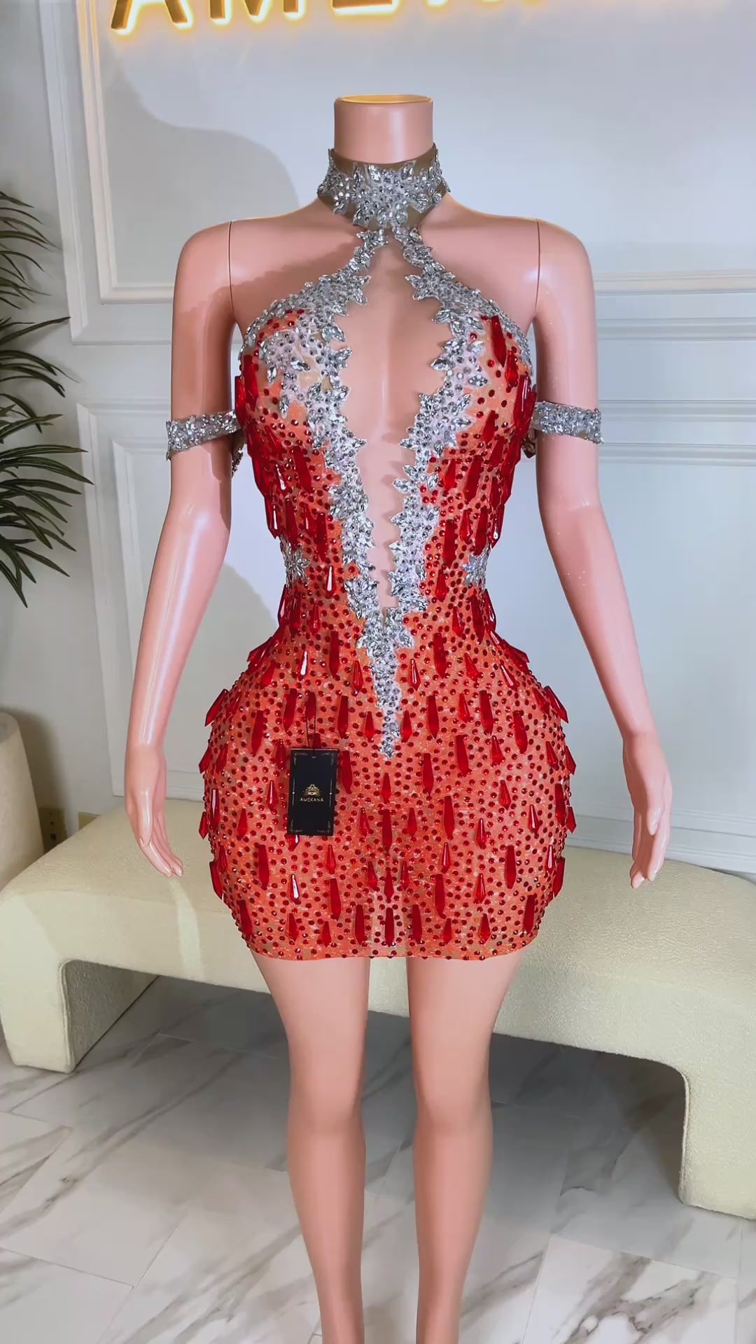 Krystal Red Dress (Ready To Ship)
