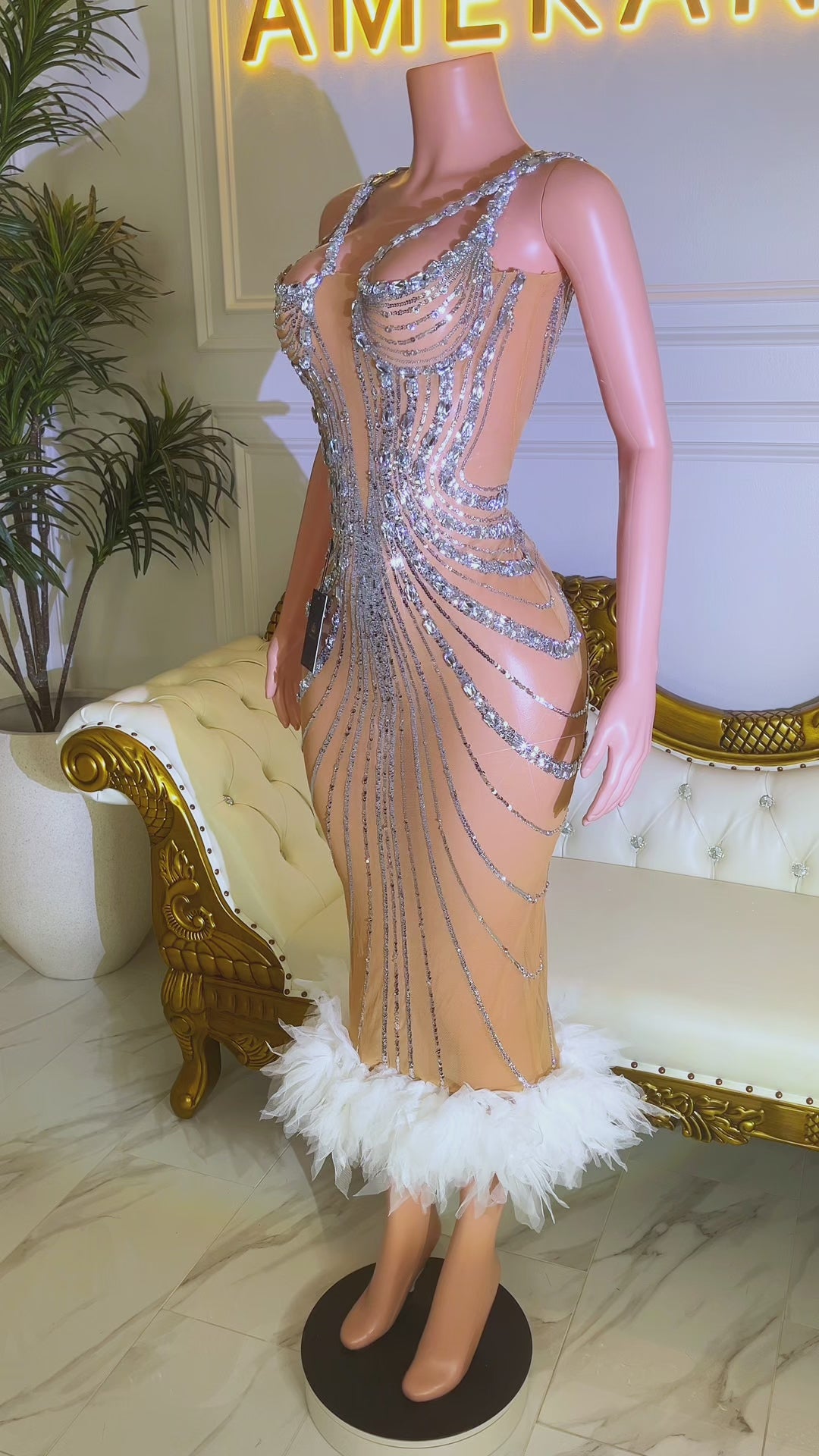 Angel Aura Midi Dress (Ready to Ship)