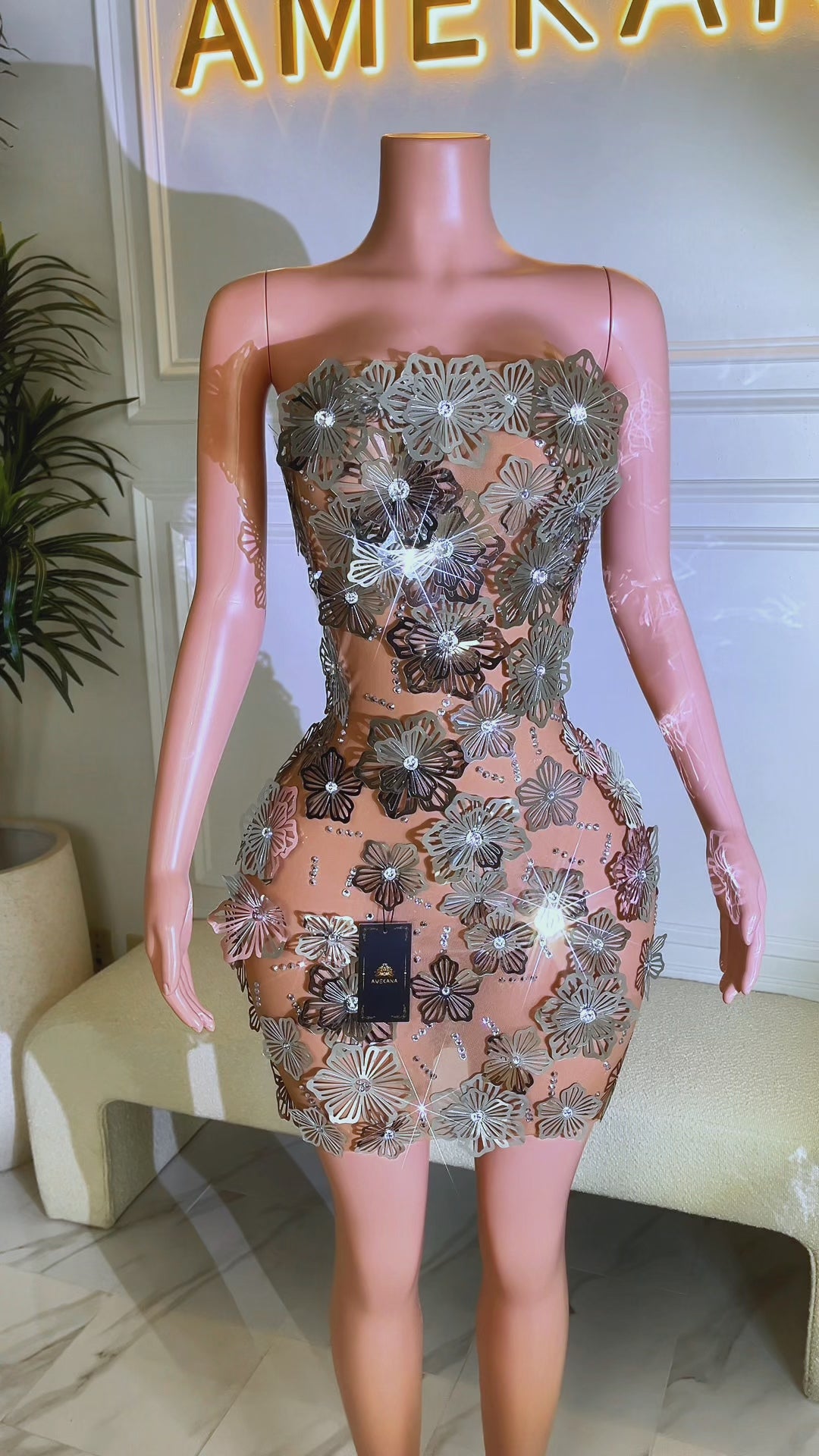 Honey Kissed Silver Dress(Ready To Ship)