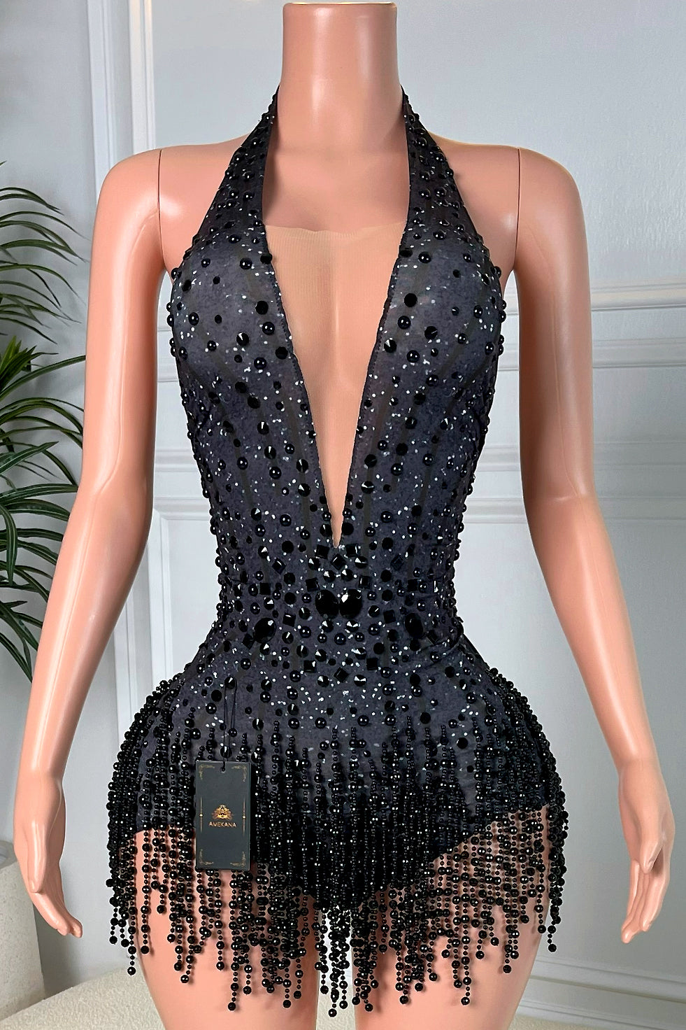 Primo Pearl Black Playsuit (Ready To Ship)