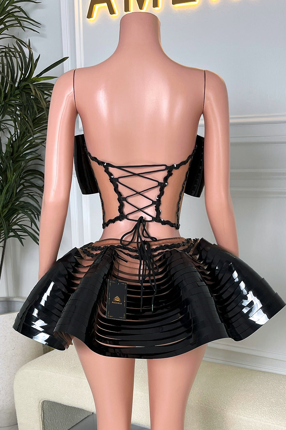 Quincy Black Skirt Set (Ready To Ship)