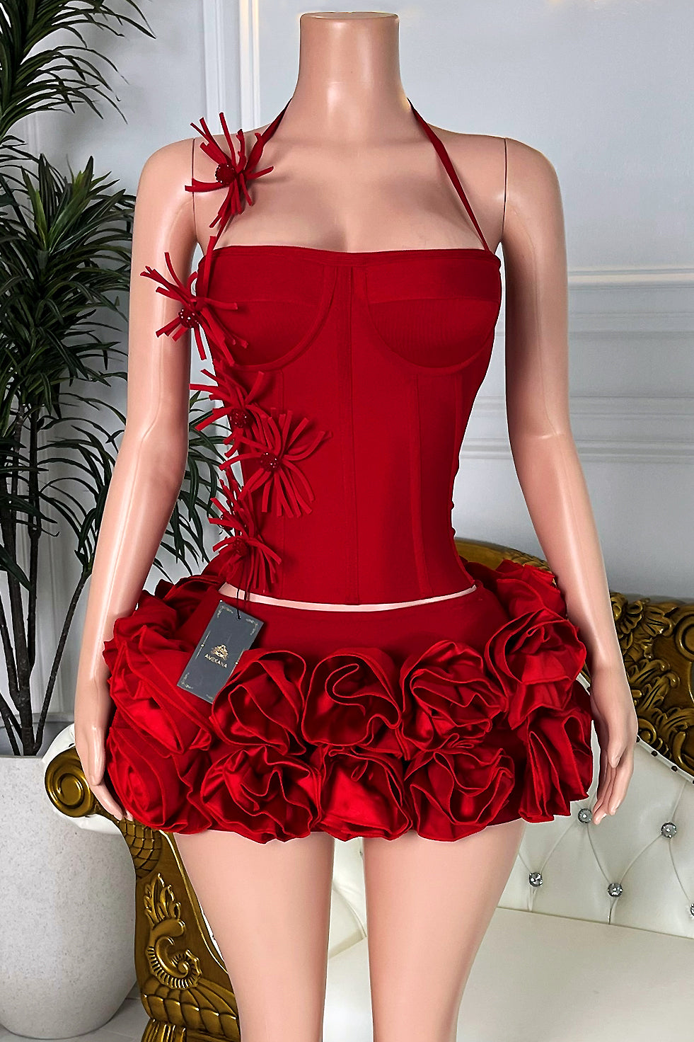 Red Rose Fantasy Skirt Set (Ready To Ship)