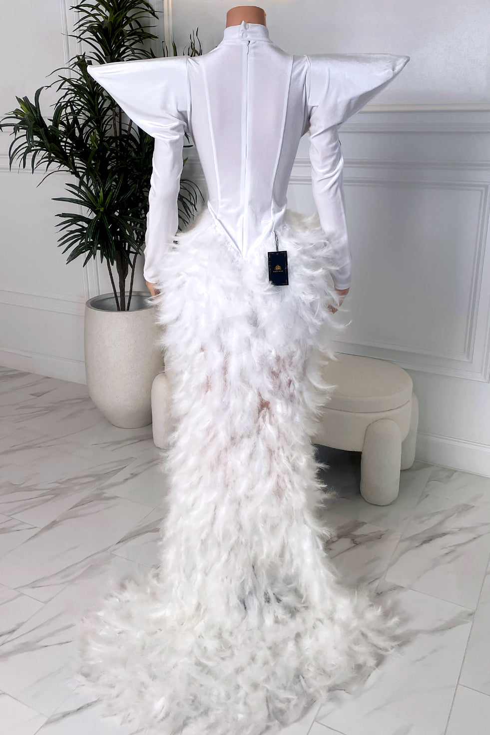 Oscars Feather Dress (Ready To Ship)