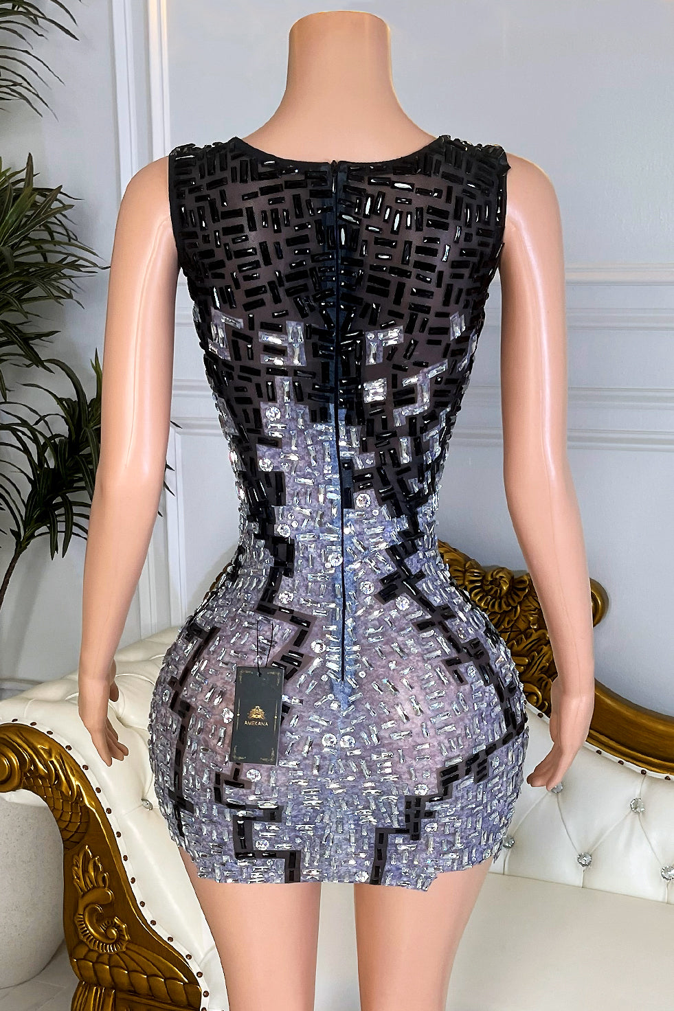 mosaic-black-rhinestone-mesh-mini-bodycon-dress-back-amekana