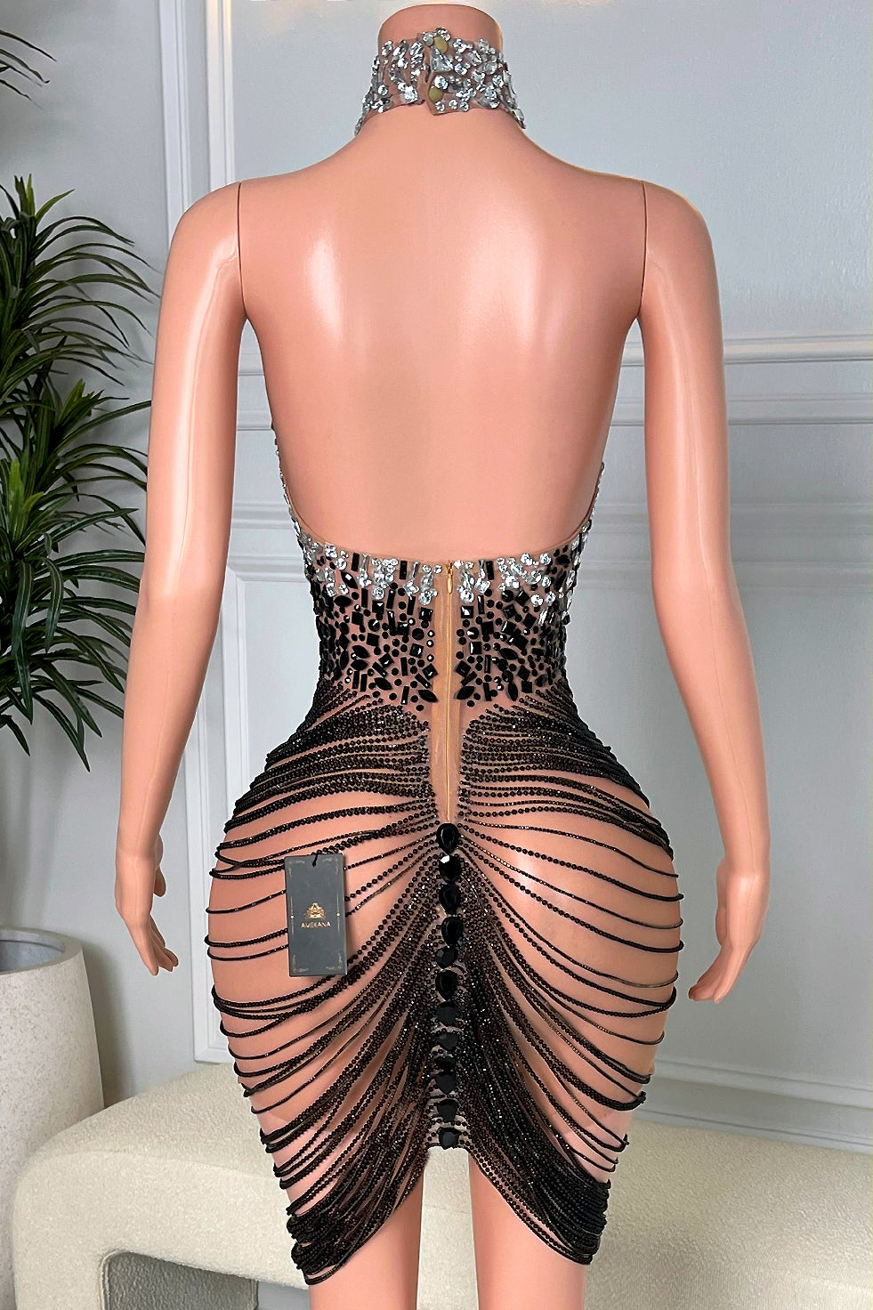 Esme Black and Silver Dress (Ready To Ship)