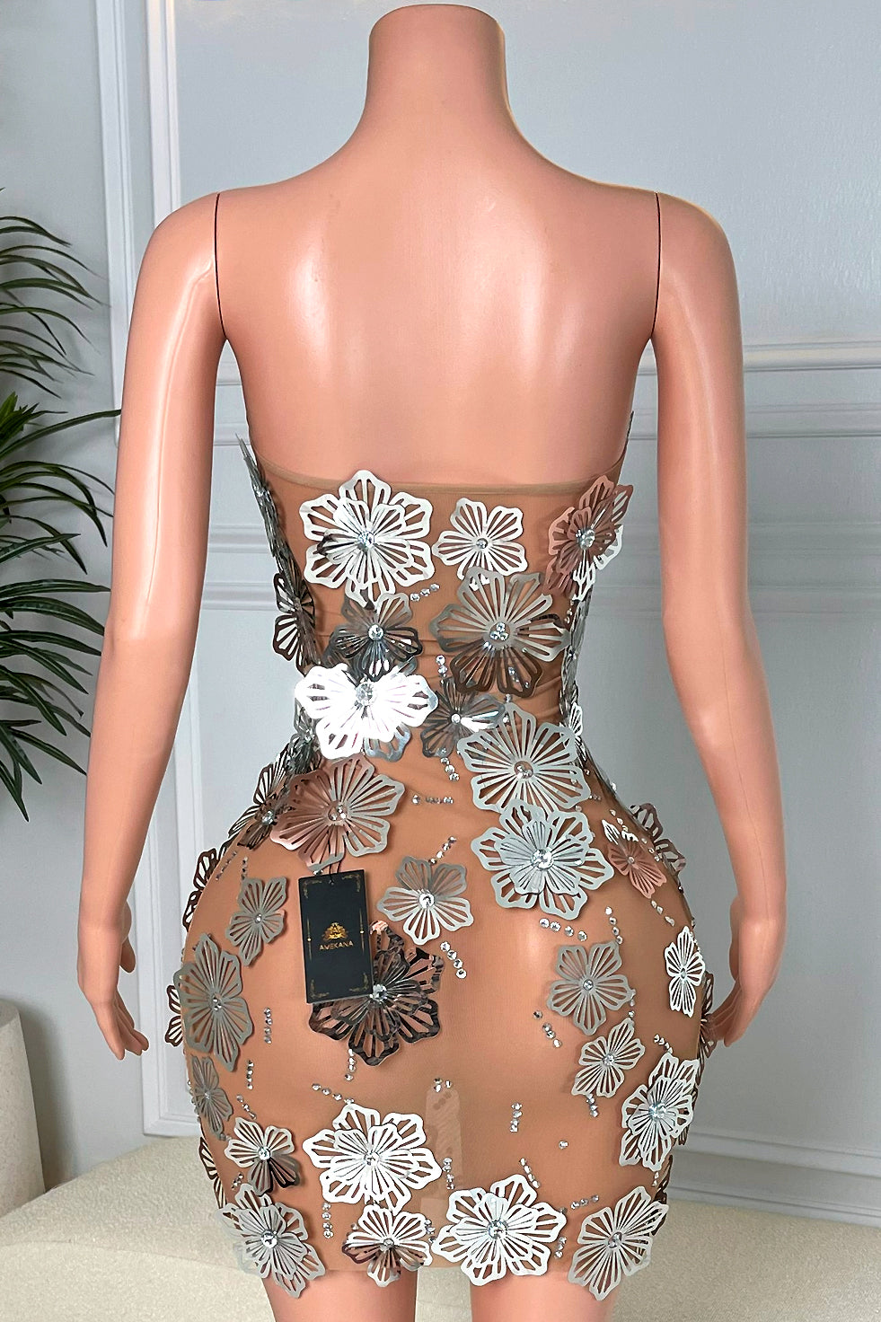 Honey Kissed Silver Dress(Ready To Ship)