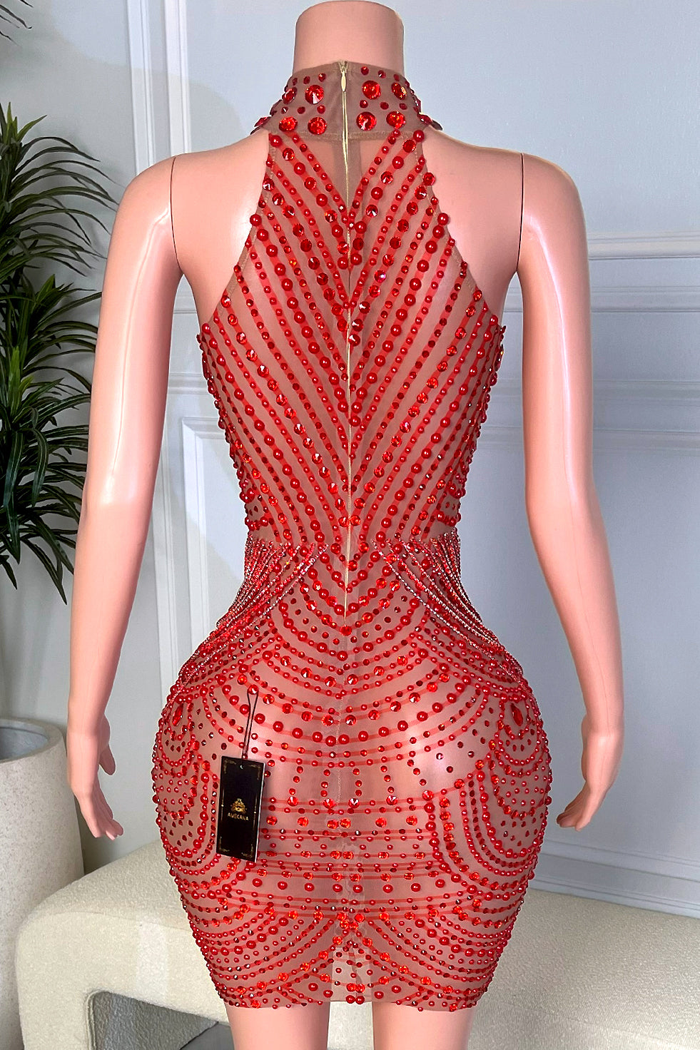 So Mysterious Red Mini Dress (Ready To Ship)