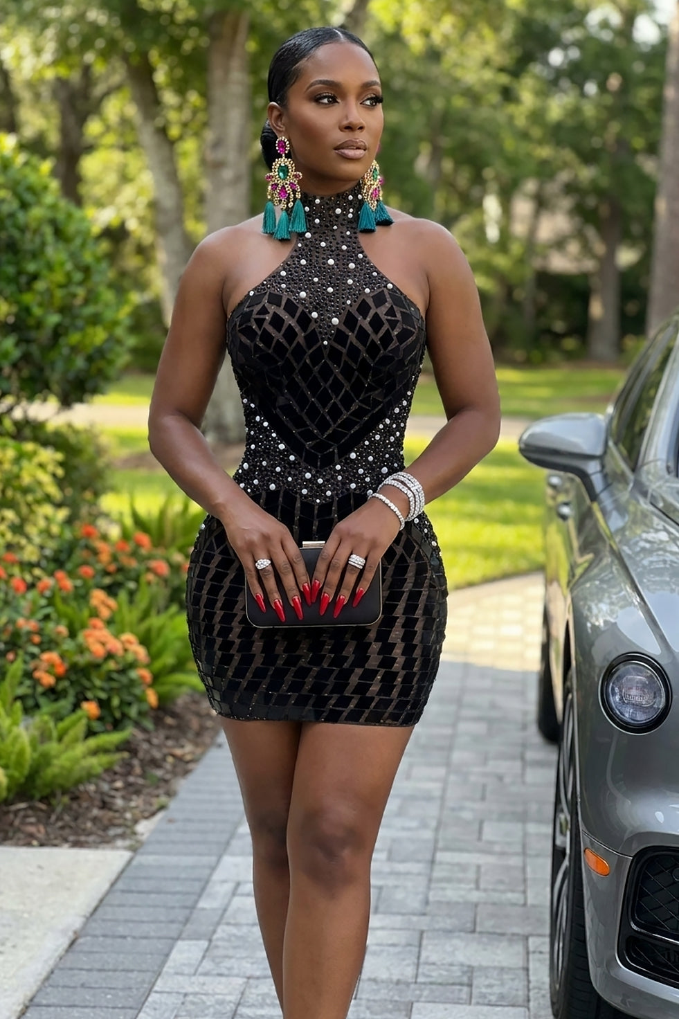 Reina Black Mirror Dress (Ready To Ship)