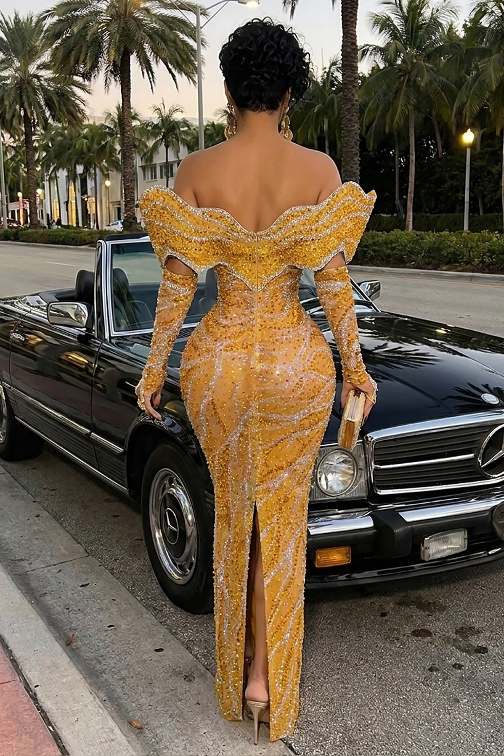 Ocean Empress Gold Dress (Ready To Ship)