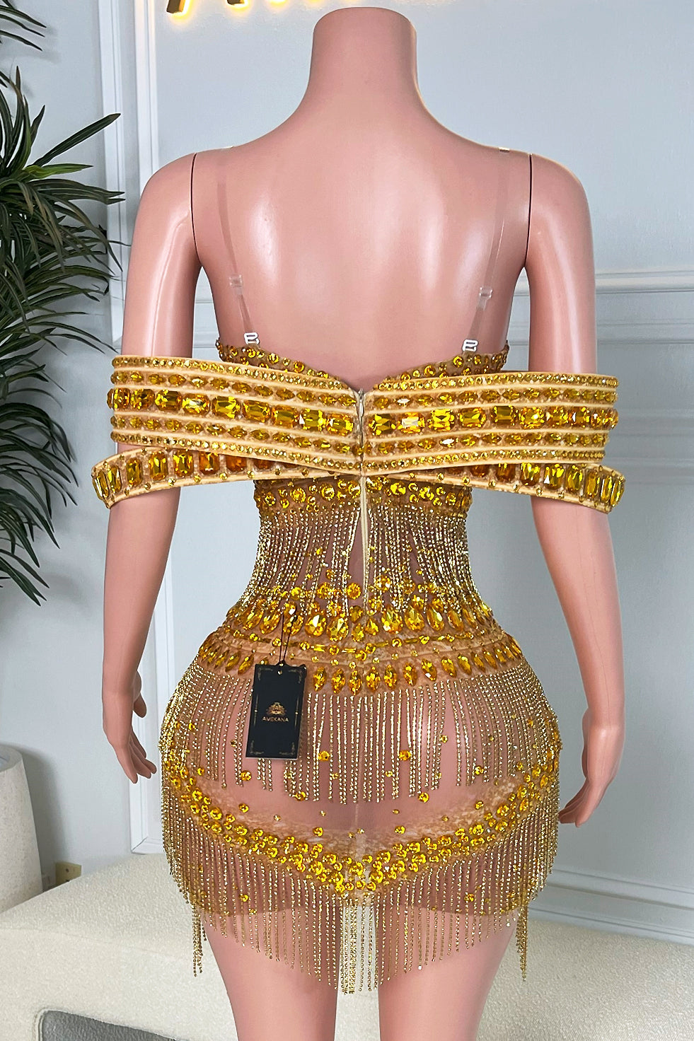 Tarania Gold Dress (Ready To Ship)