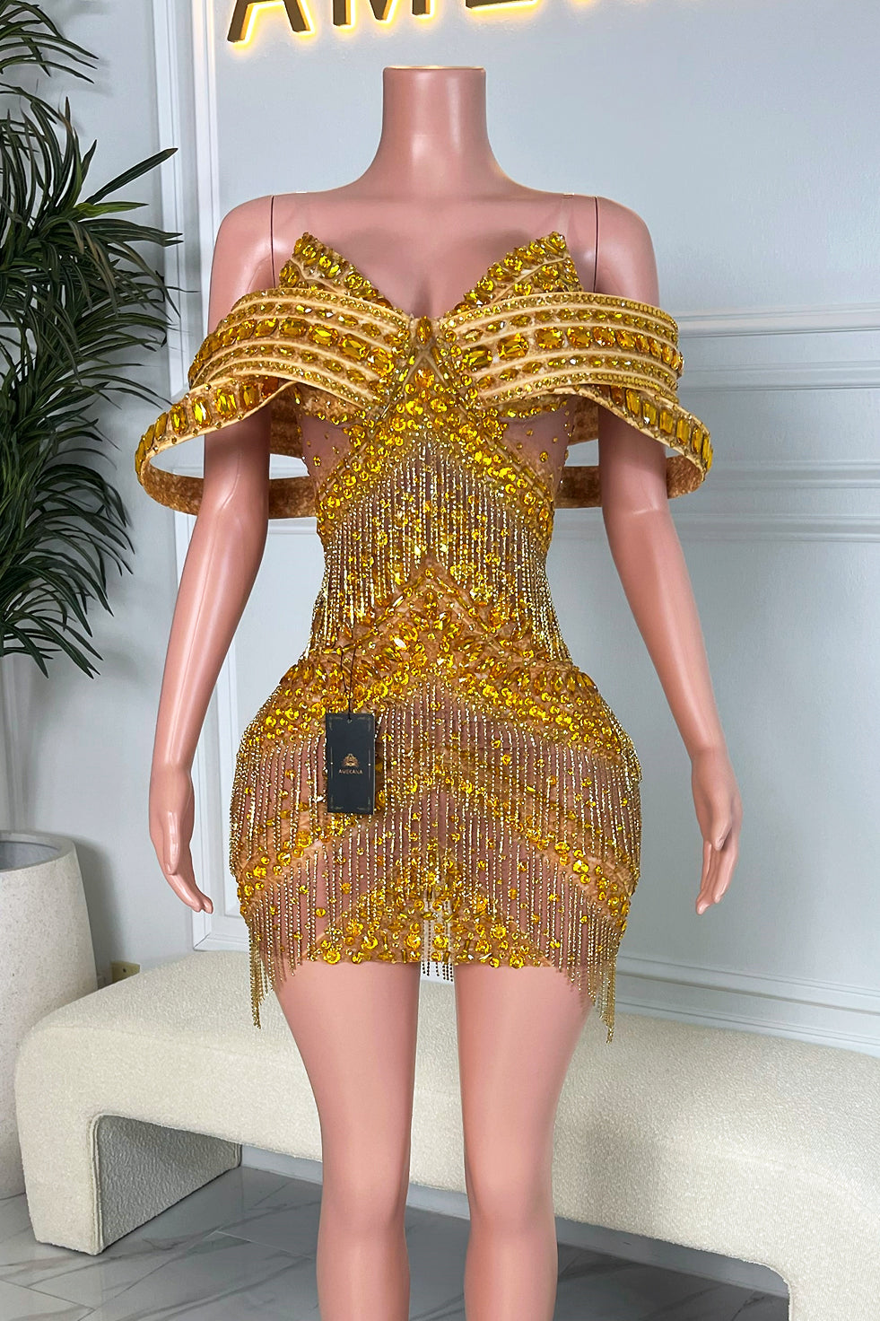 Tarania Gold Dress (Ready To Ship)