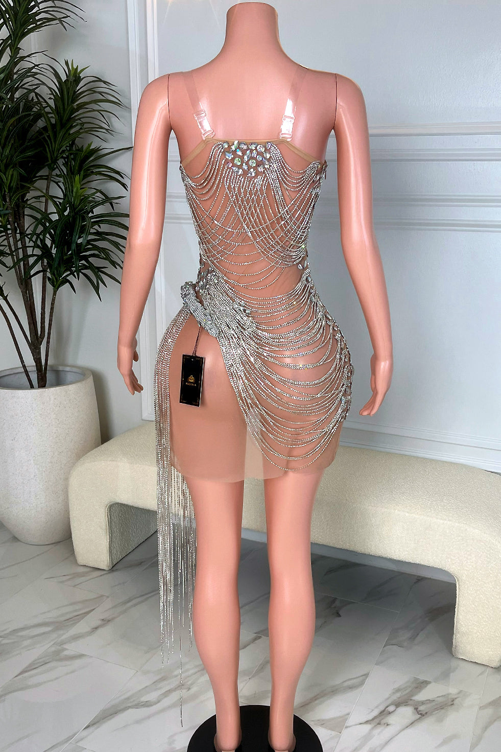 Tilly Diamante Tassel Dress (Ready to Ship)
