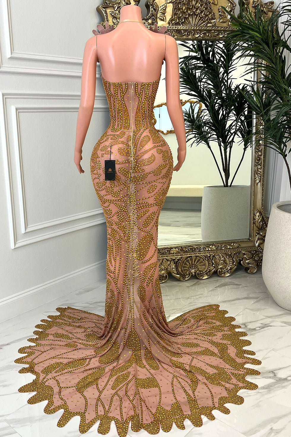 Crowned Gold Dress (Ready To Ship)