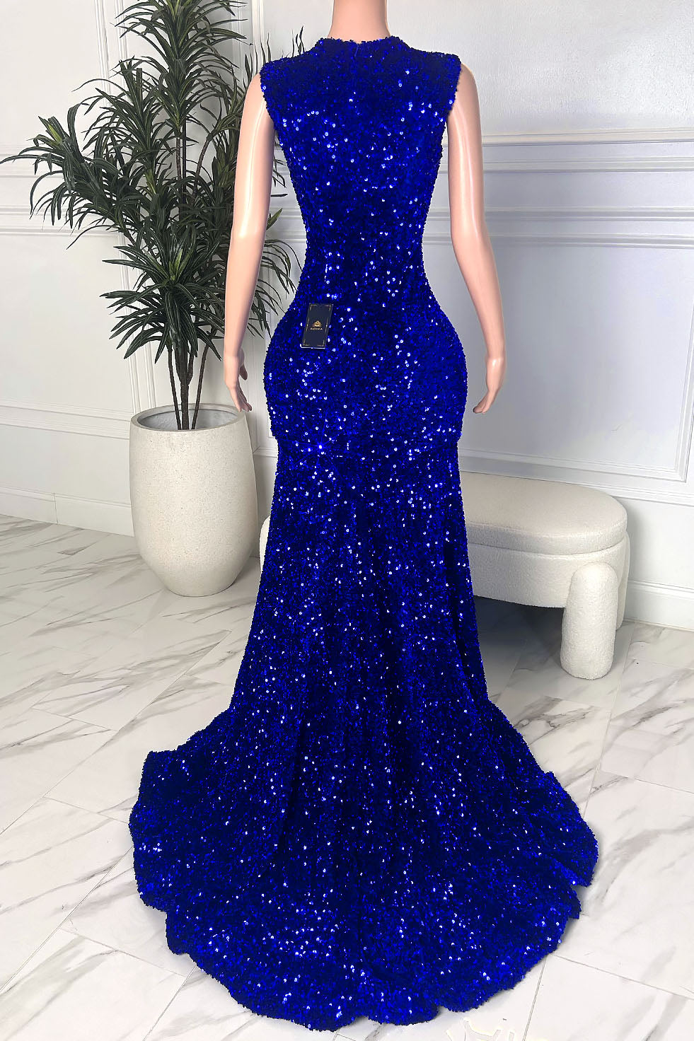 Regal Sparkle Blue Dress(Ready To Ship)