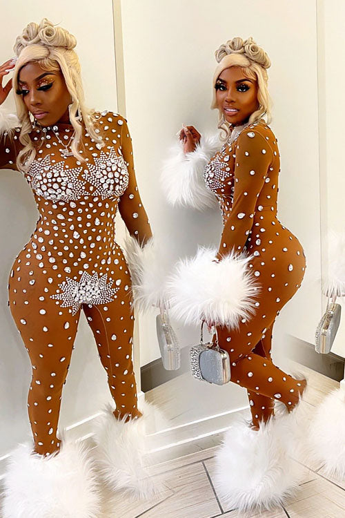 Icey Heart Diamante Bodysuit (Ready To Ship)