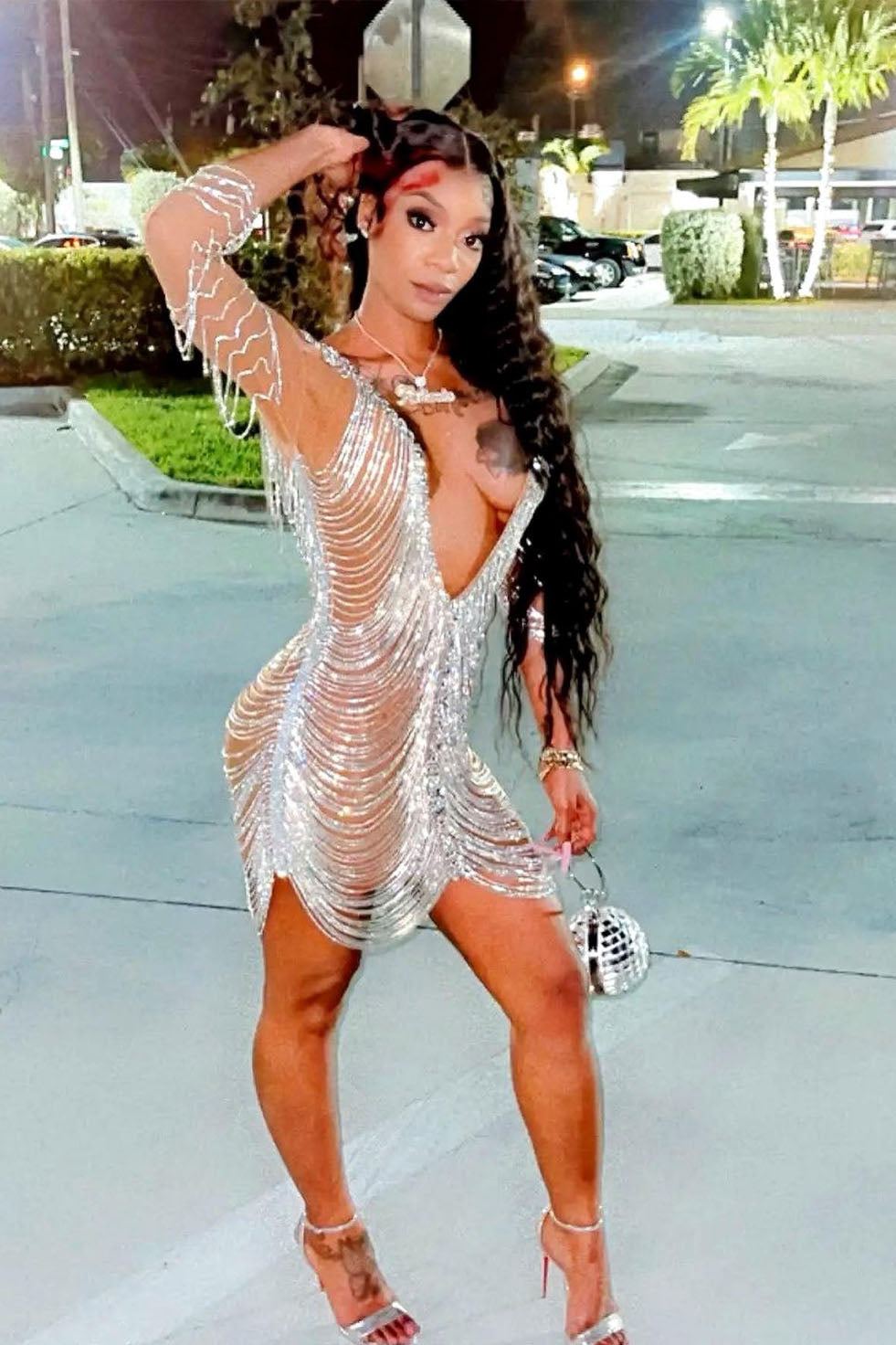 Alpha Diamante Tassel Dress