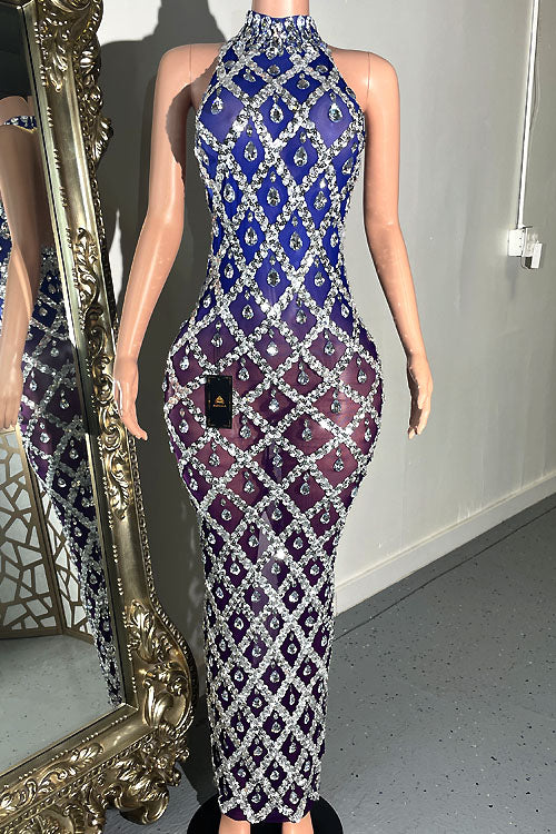Midnight Rhinestone Dress - amekana.mom