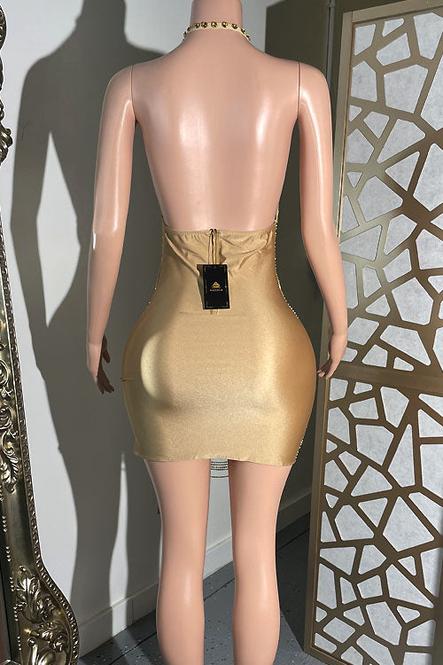 Carlotta Gold Dress(Ready To Ship) - amekana.mom