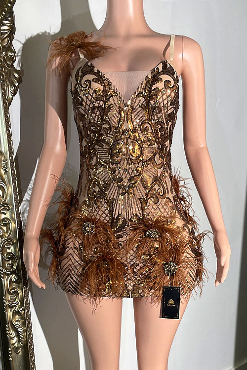 Mali Feather Dress - amekana.mom