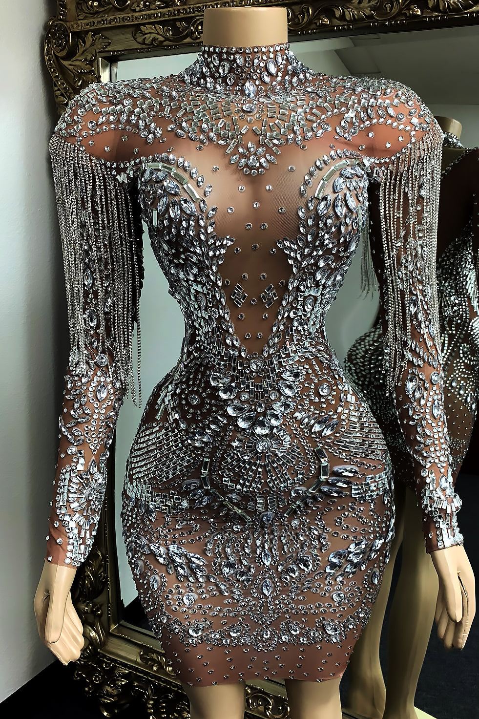 Libra Diamante Tassel Dress (Ready To Ship)