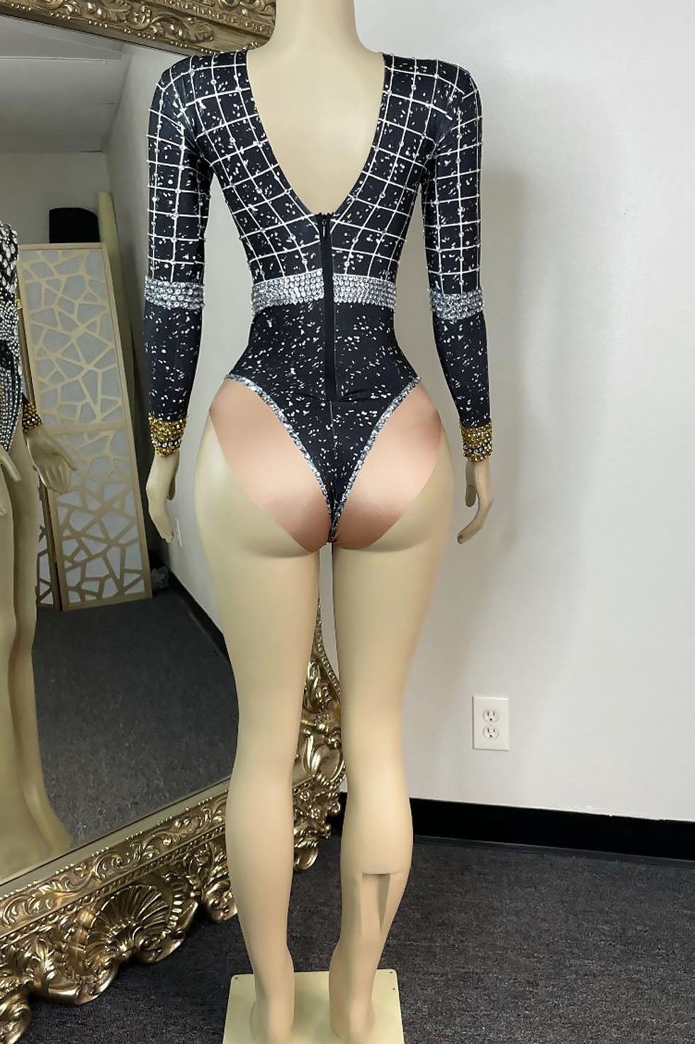 Love Goddess Diamante Bodysuit Set