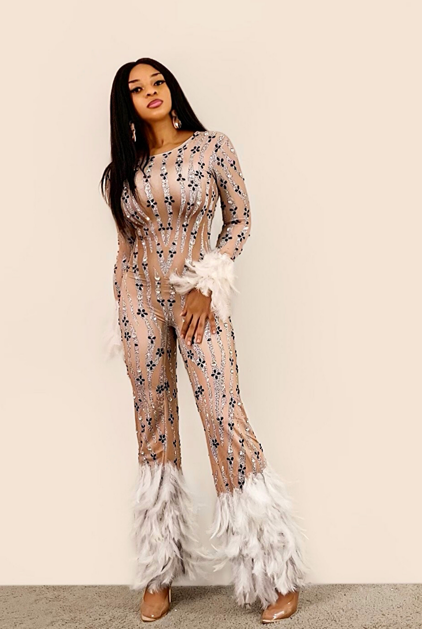 Neveah Feather Bodysuit