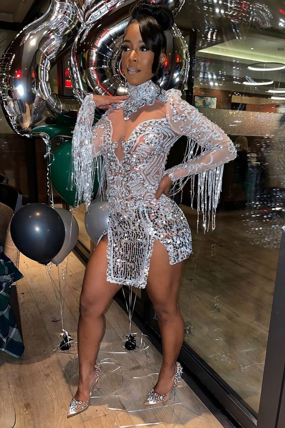Partition Sequin Dress (Ready To Ship)