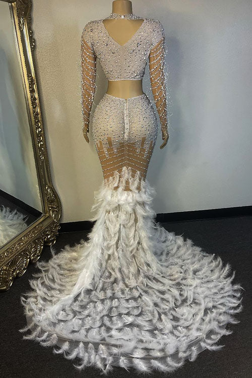 Peacock White Feather Set