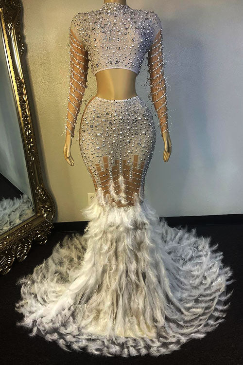 Peacock White Feather Set